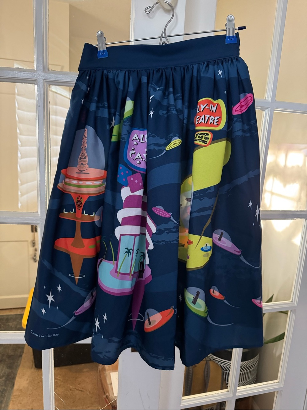 Vintage inspired space print skirt